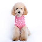 Niedliche Pfirsich Herzmuster Hundekleidung Pullover