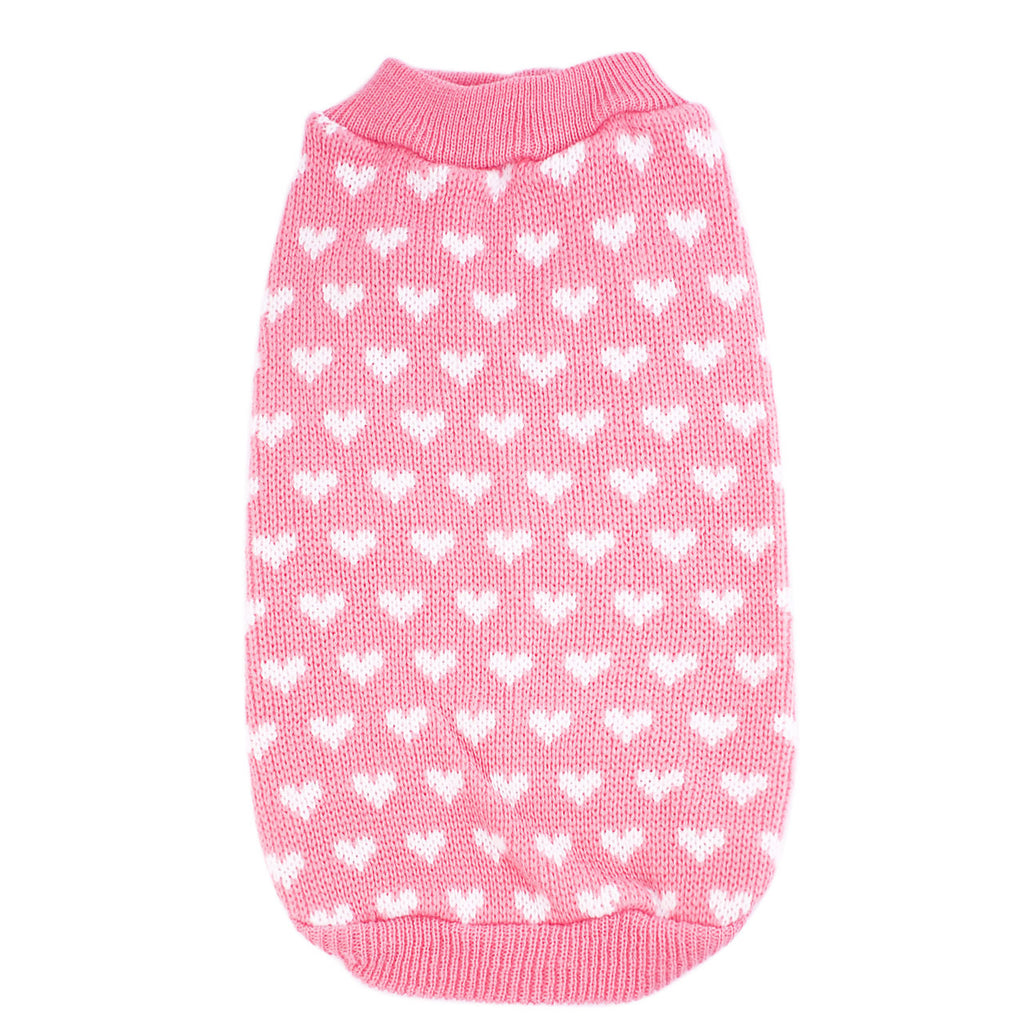Niedliche Pfirsich Herzmuster Hundekleidung Pullover